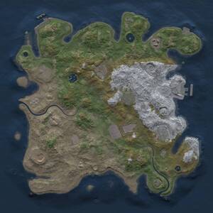 Thumbnail Rust Map: Procedural Map, Size: 3700, Seed: 2166888, 15 Monuments