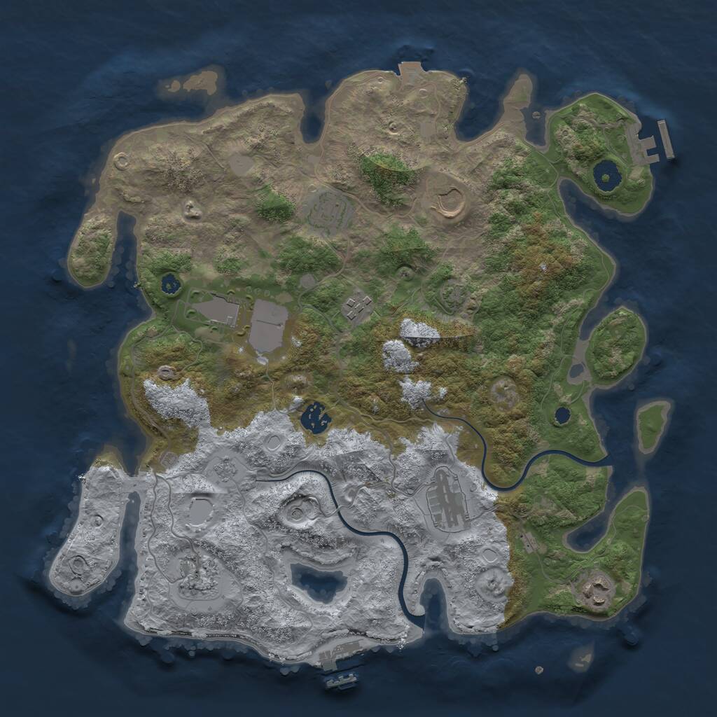 Rust Map: Procedural Map, Size: 3700, Seed: 547882921, 14 Monuments