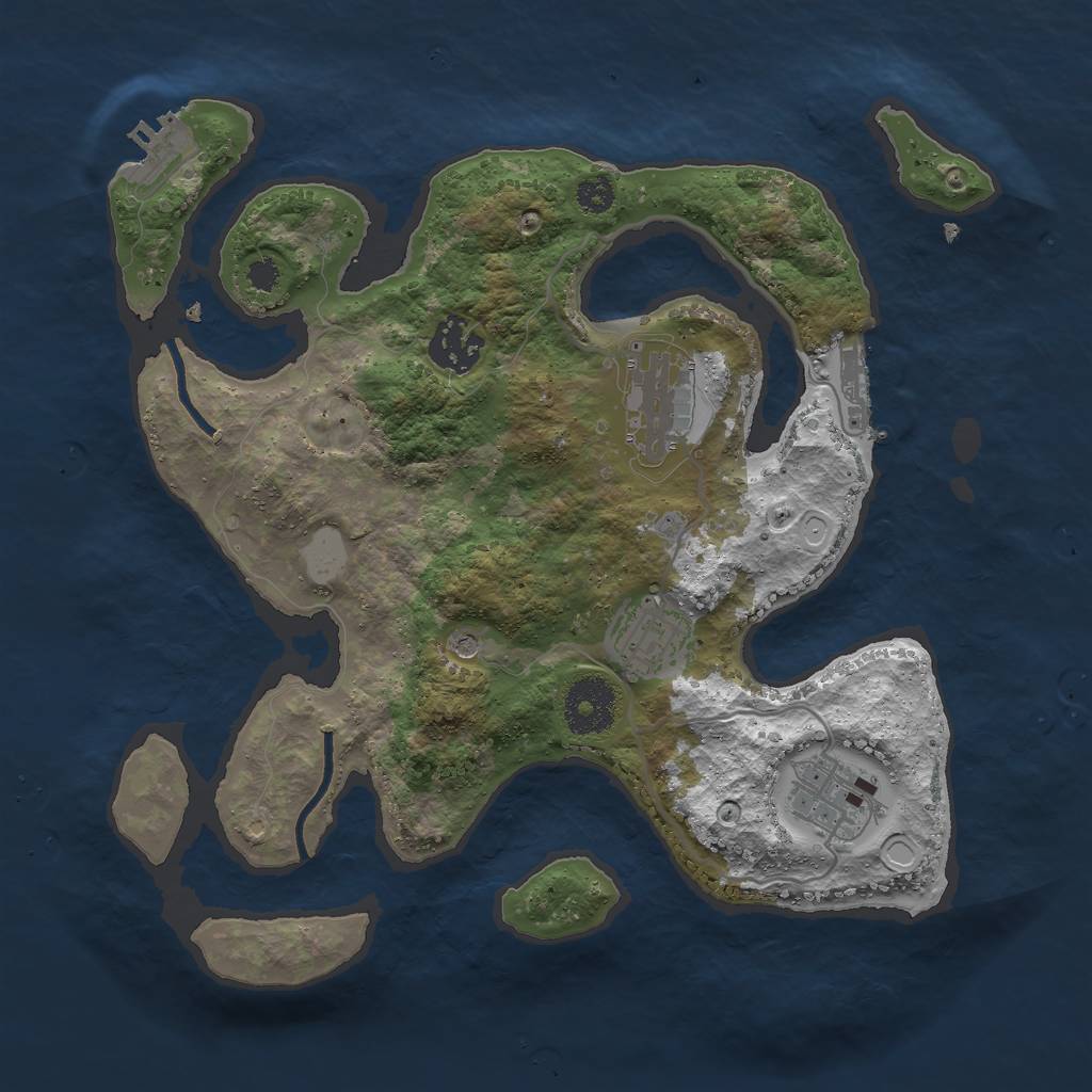 Rust Map: Procedural Map, Size: 3000, Seed: 857292, 12 Monuments