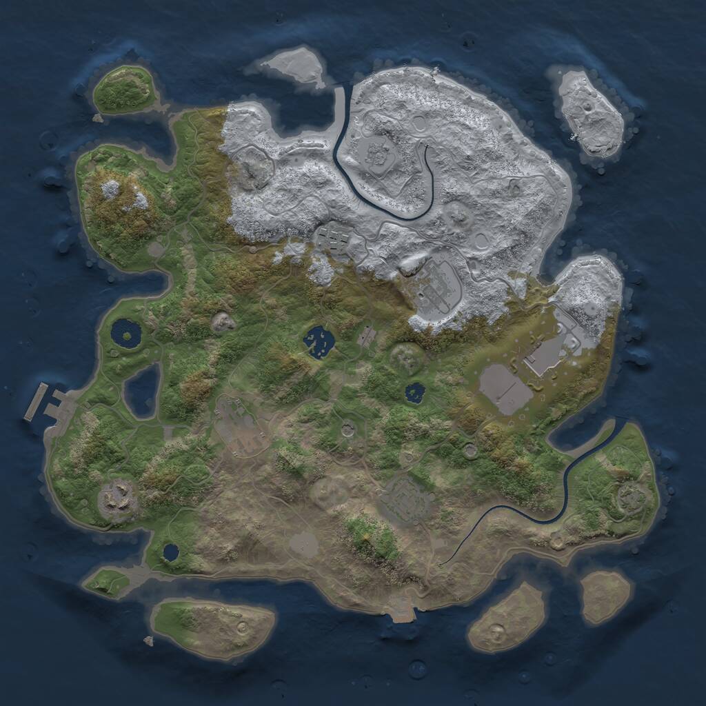 Rust Map: Procedural Map, Size: 3500, Seed: 1716378469, 12 Monuments