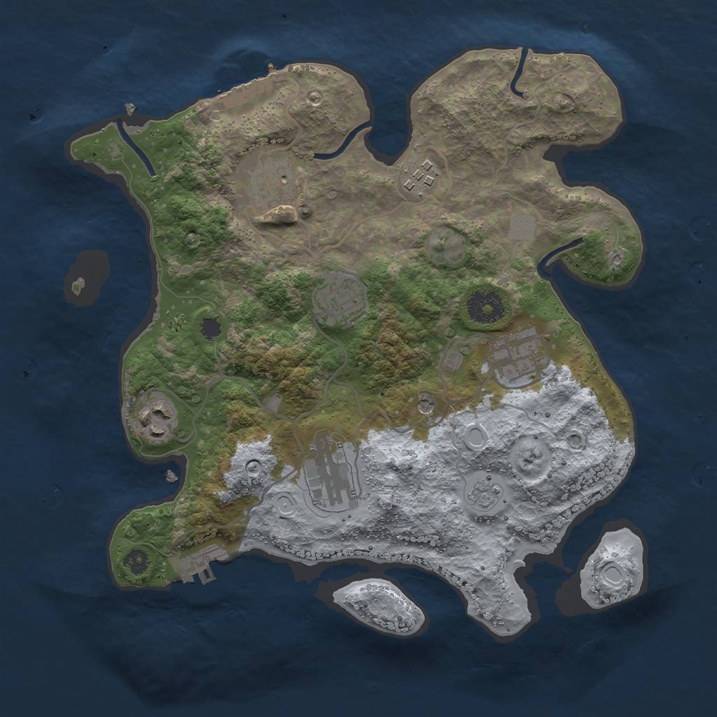 Rust Map: Procedural Map, Size: 3000, Seed: 62434475, 13 Monuments
