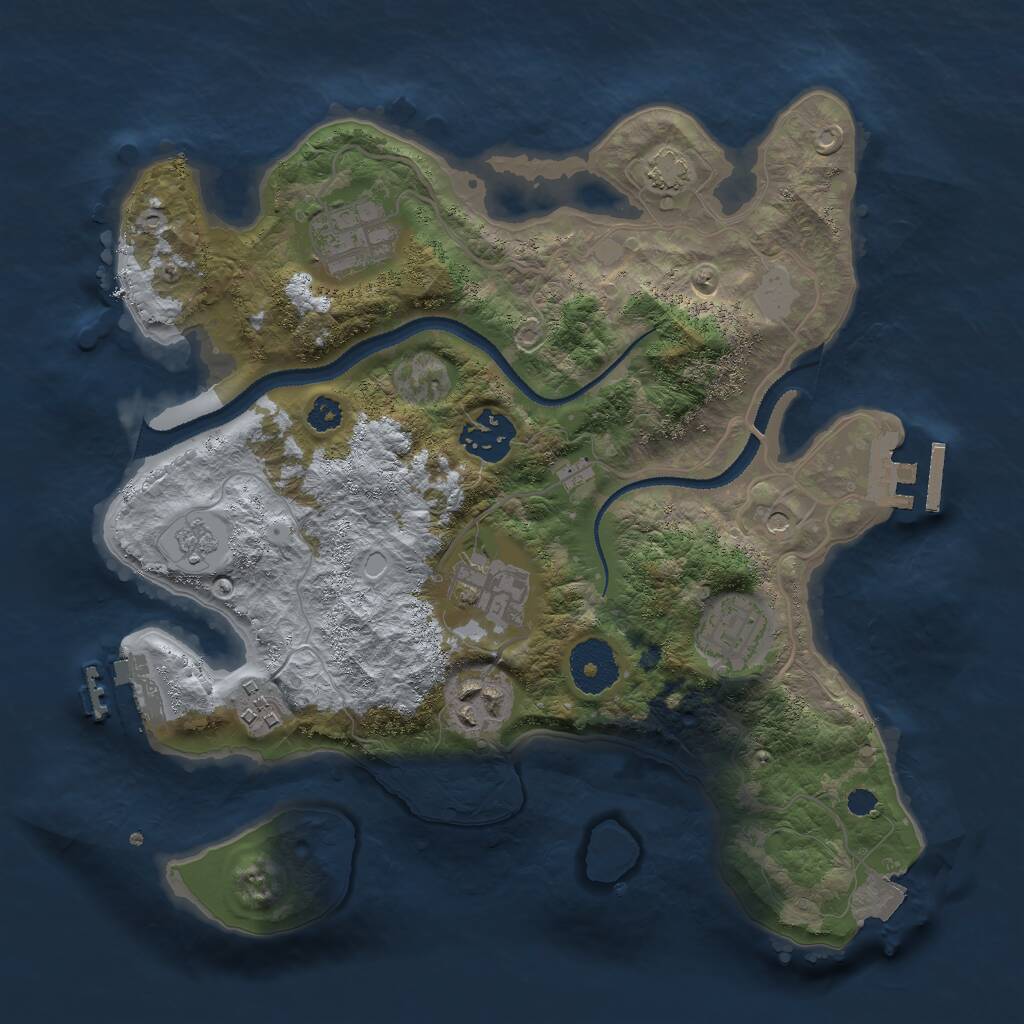 Rust Map: Procedural Map, Size: 3000, Seed: 132907197, 12 Monuments