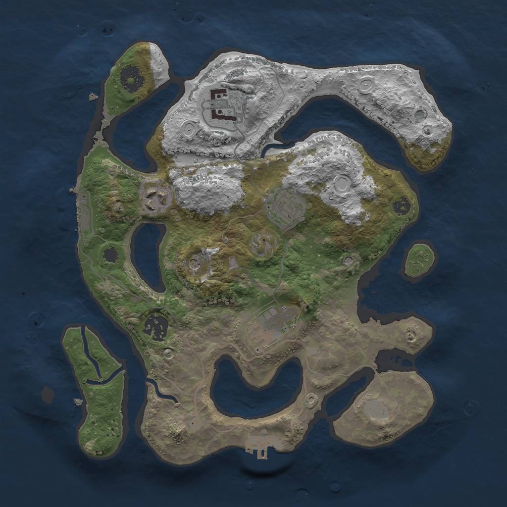 Rust Map: Procedural Map, Size: 3000, Seed: 778683, 13 Monuments