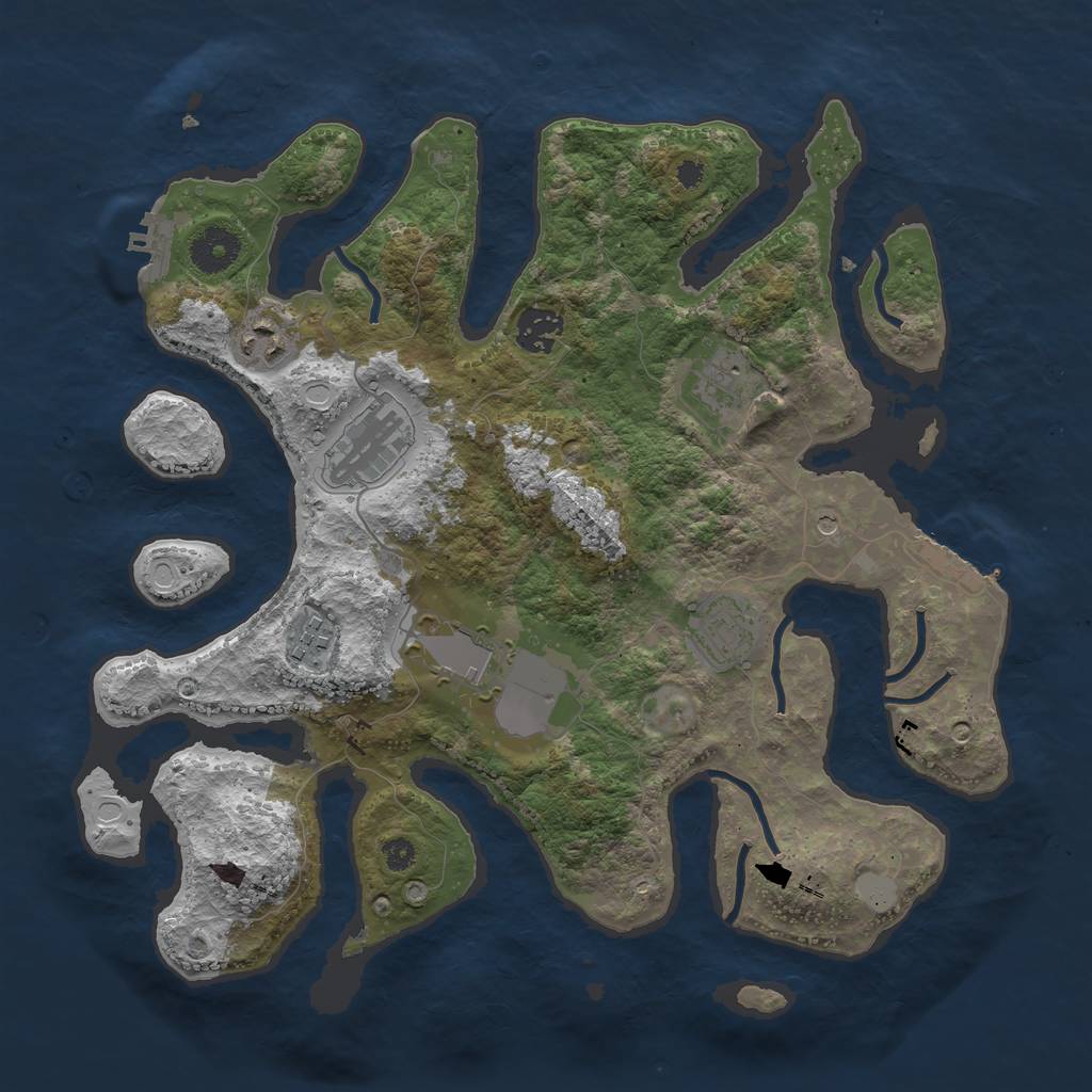 Rust Map: Procedural Map, Size: 3500, Seed: 29215, 15 Monuments