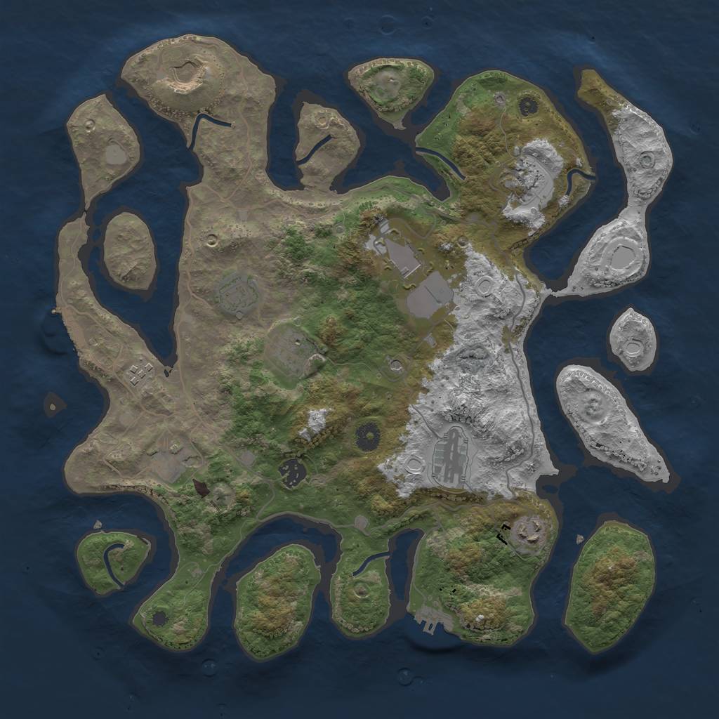 Rust Map: Procedural Map, Size: 4000, Seed: 8081997, 18 Monuments
