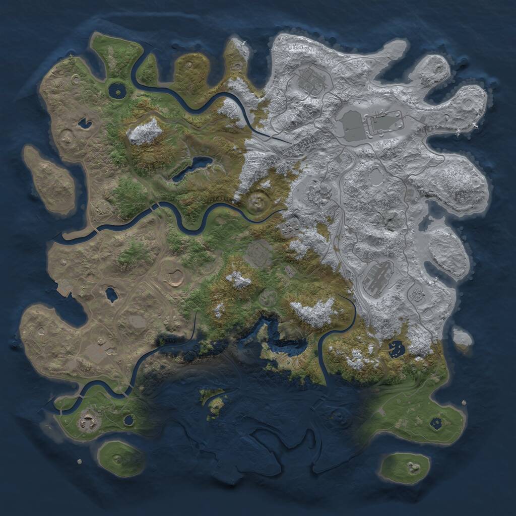 Rust Map: Procedural Map, Size: 4500, Seed: 1064476297, 15 Monuments