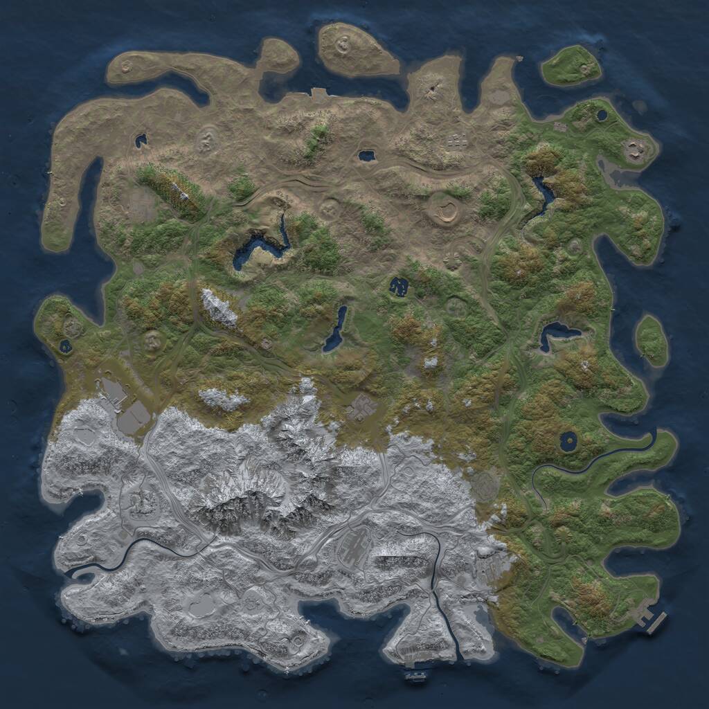 Rust Map: Procedural Map, Size: 5500, Seed: 58002, 17 Monuments