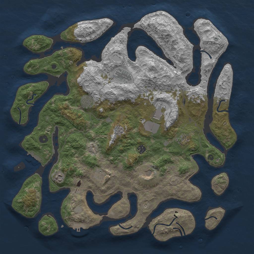 Rust Map: Procedural Map, Size: 4500, Seed: 68056910, 17 Monuments