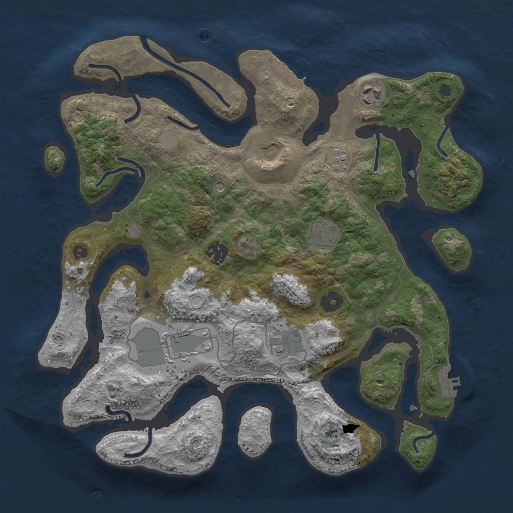 Rust Map: Procedural Map, Size: 3550, Seed: 140712, 15 Monuments