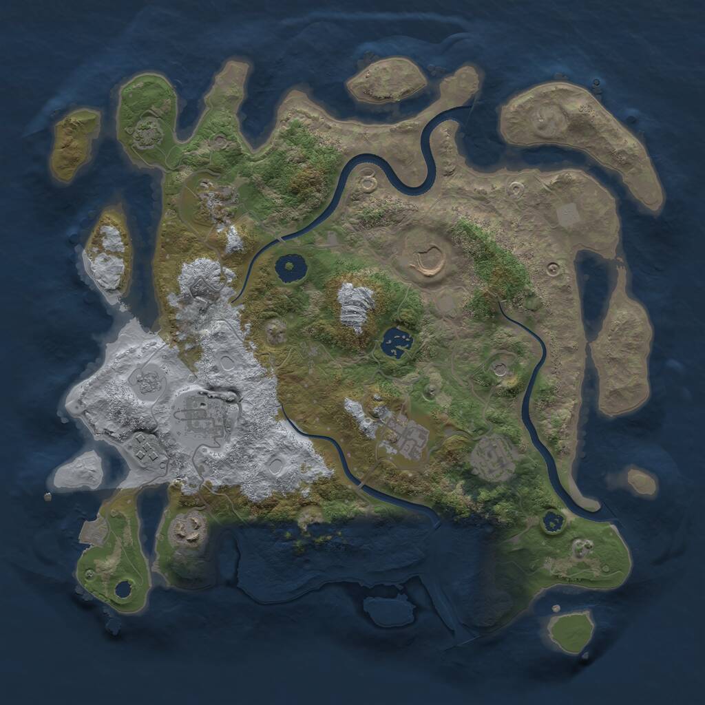 Rust Map: Procedural Map, Size: 3550, Seed: 434548, 12 Monuments