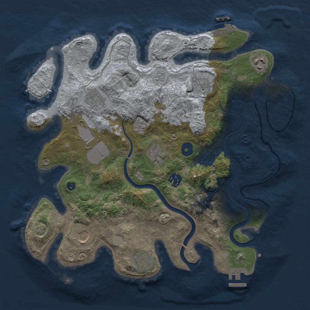 Rust Map: Procedural Map, Size: 3550, Seed: 929672, 15 Monuments
