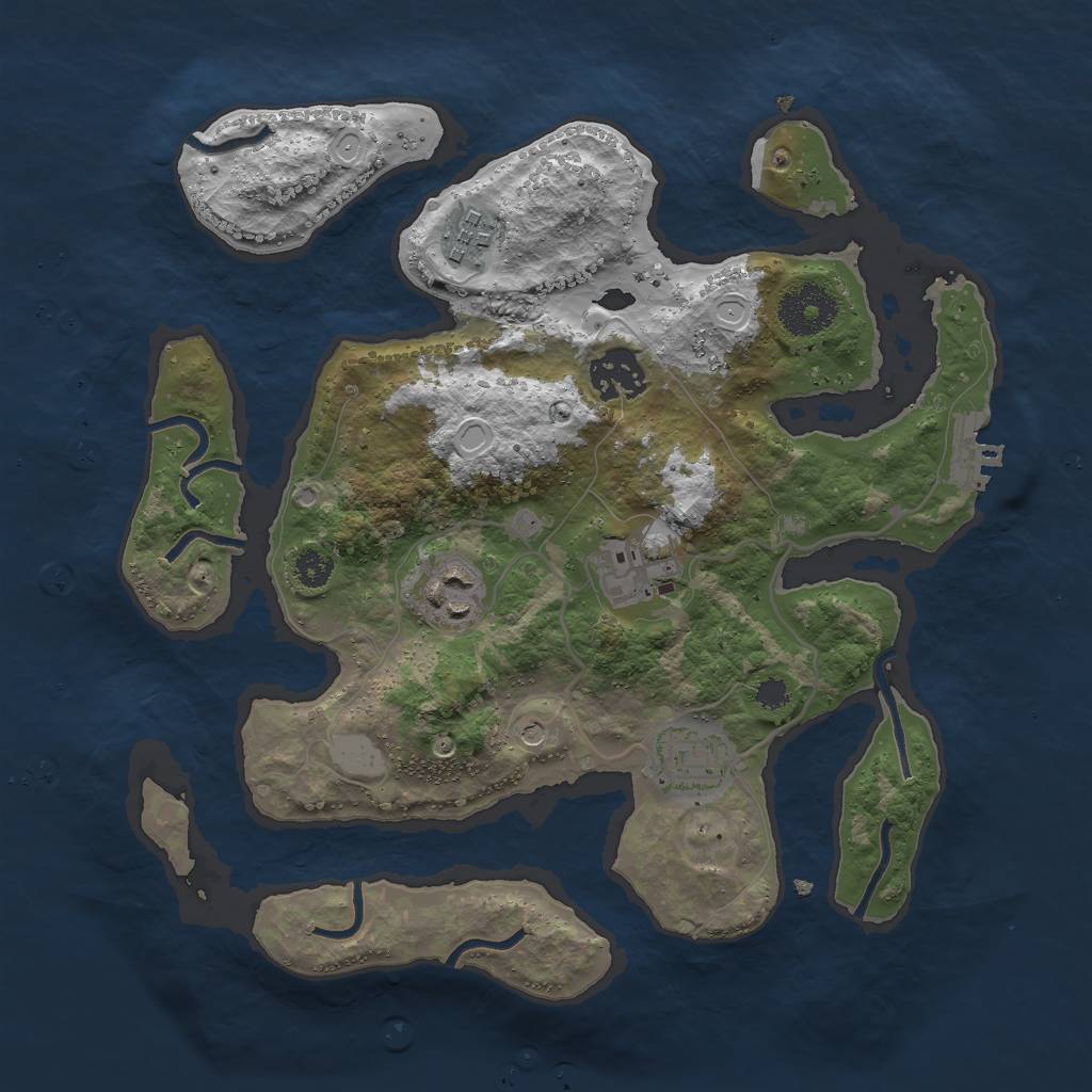 Rust Map: Procedural Map, Size: 3000, Seed: 168155, 12 Monuments