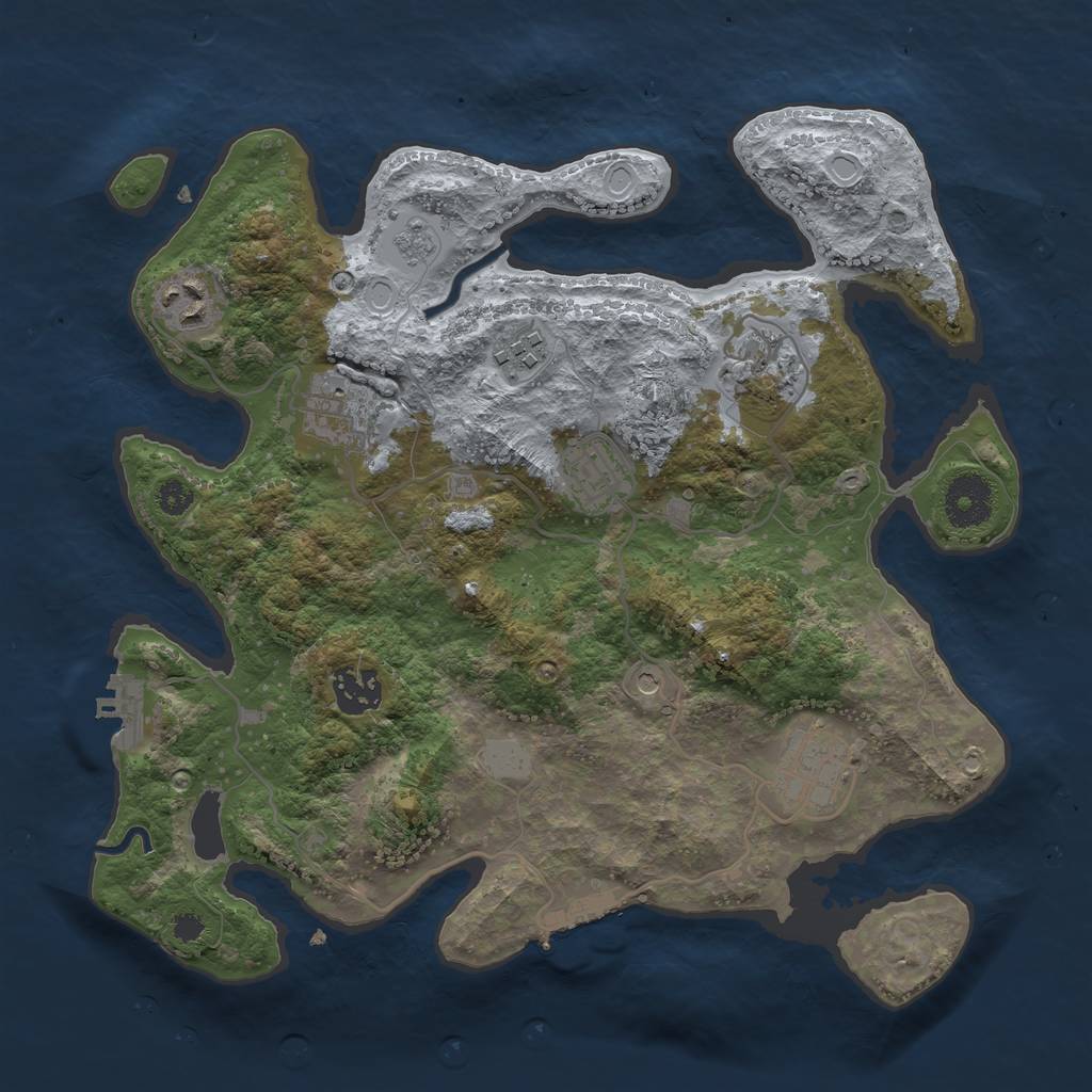 Rust Map: Procedural Map, Size: 3240, Seed: 754321, 14 Monuments
