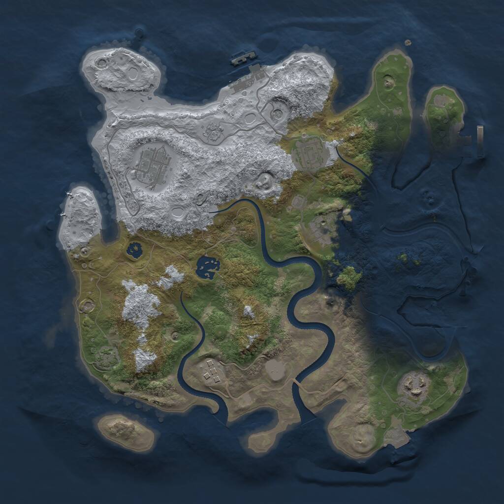Rust Map: Procedural Map, Size: 3213, Seed: 3213131, 12 Monuments