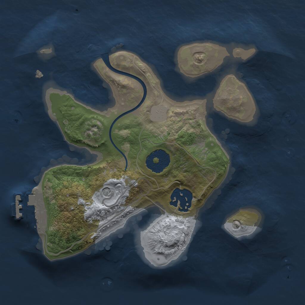 Rust Map: Procedural Map, Size: 2000, Seed: 26584, 4 Monuments