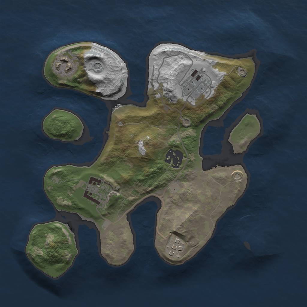 Rust Map: Barren, Size: 2500, Seed: 513, 8 Monuments