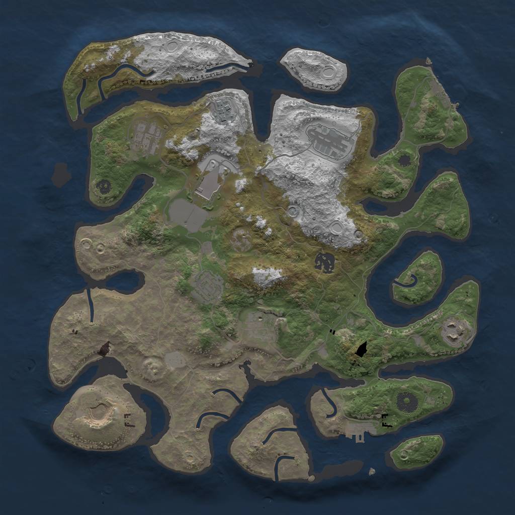 Rust Map: Procedural Map, Size: 3650, Seed: 1231, 17 Monuments