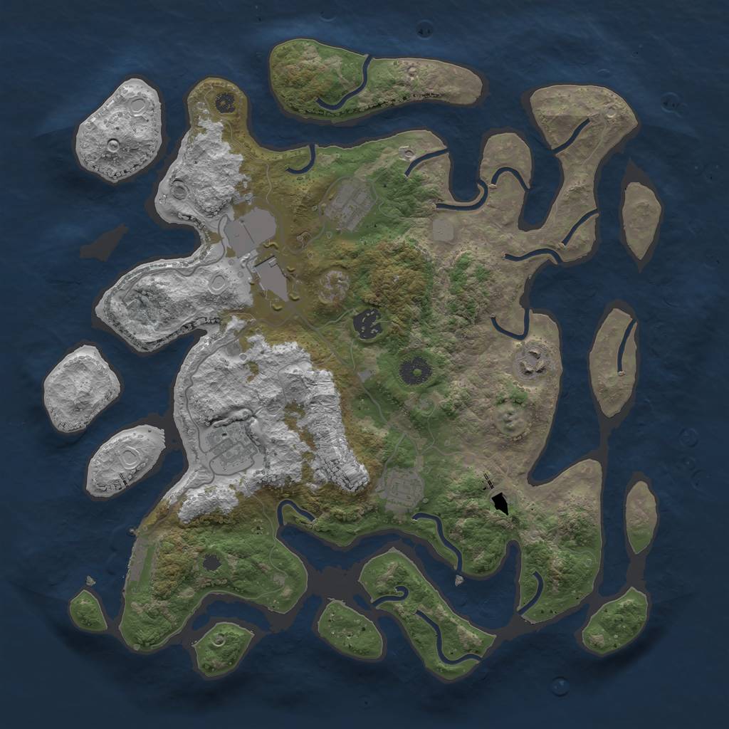 Rust Map: Procedural Map, Size: 3700, Seed: 456259114, 13 Monuments