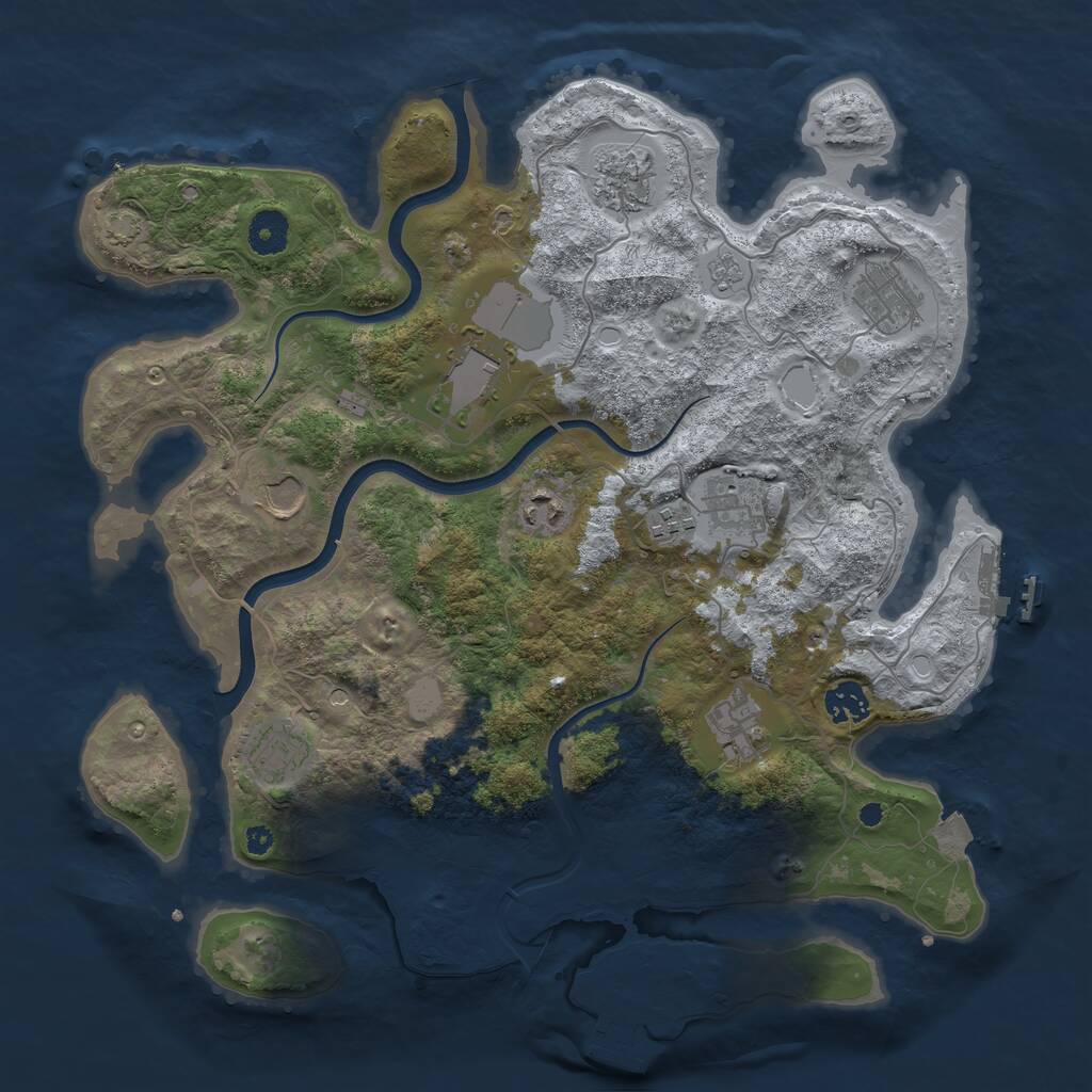 Rust Map: Procedural Map, Size: 3800, Seed: 34598, 16 Monuments