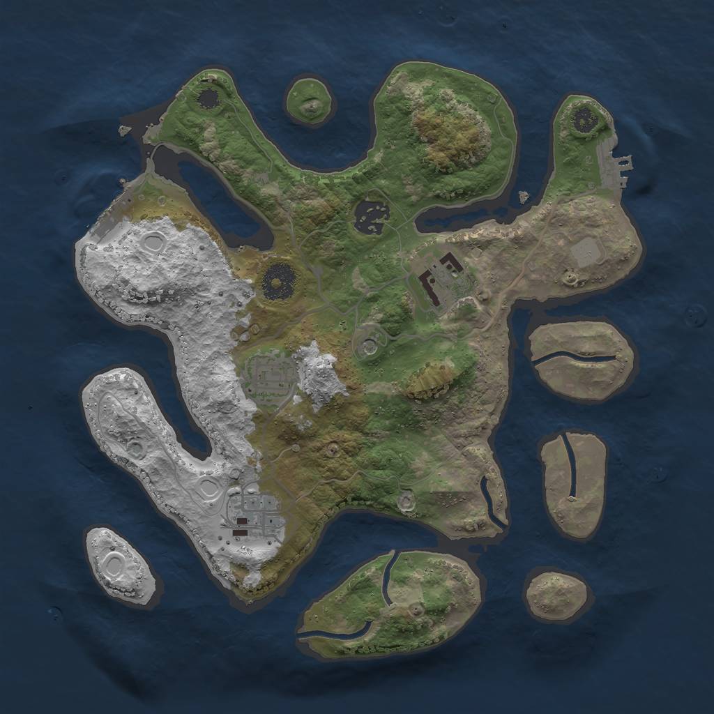 Rust Map: Procedural Map, Size: 3000, Seed: 927030, 12 Monuments