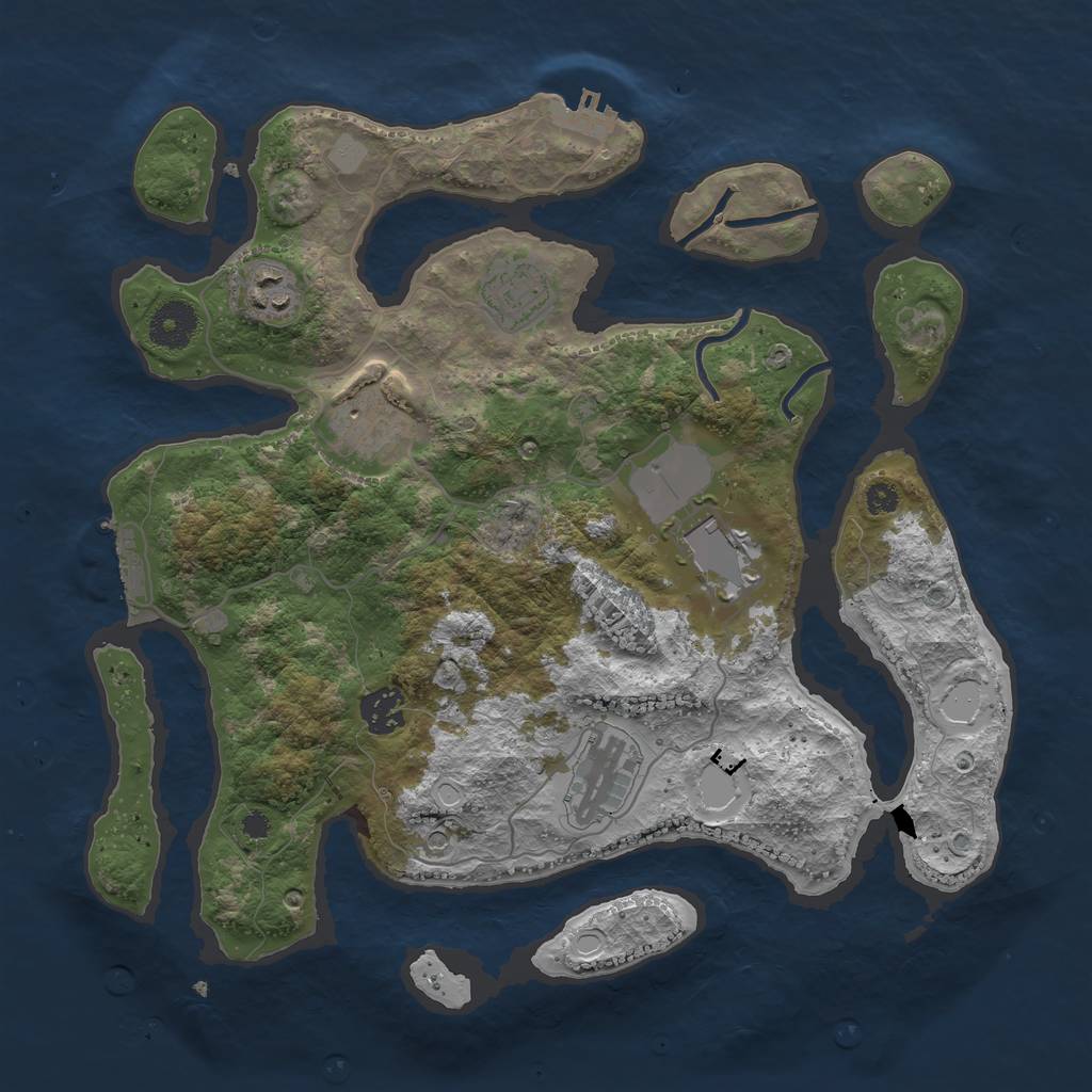 Rust Map: Procedural Map, Size: 3500, Seed: 1547712069, 14 Monuments