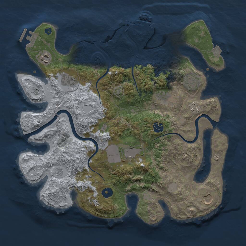 Rust Map: Procedural Map, Size: 3500, Seed: 158731, 14 Monuments