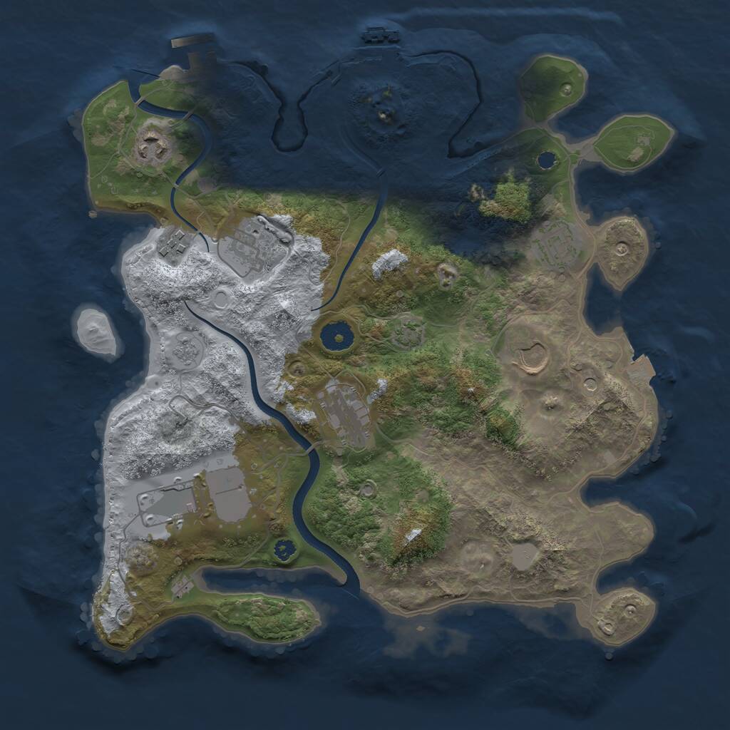 Rust Map: Procedural Map, Size: 3500, Seed: 357864891, 13 Monuments