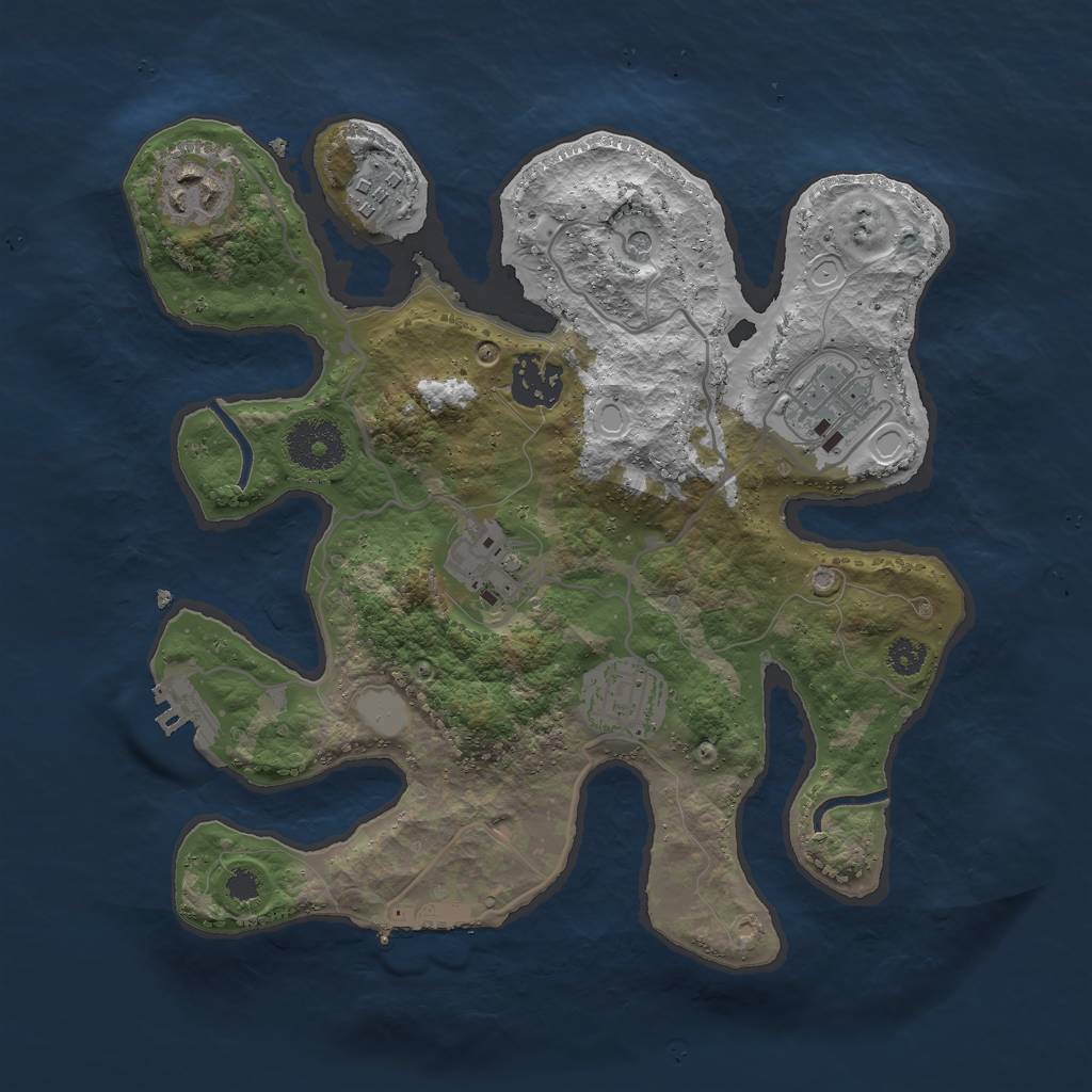 Rust Map: Procedural Map, Size: 3000, Seed: 182203, 14 Monuments