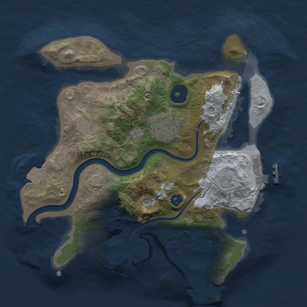 Rust Map: Procedural Map, Size: 2555, Seed: 643221, 7 Monuments