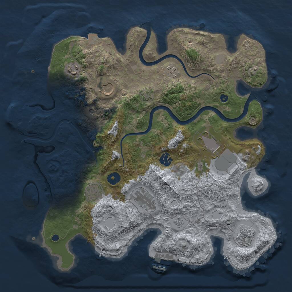 Rust Map: Procedural Map, Size: 3500, Seed: 1450515930, 14 Monuments
