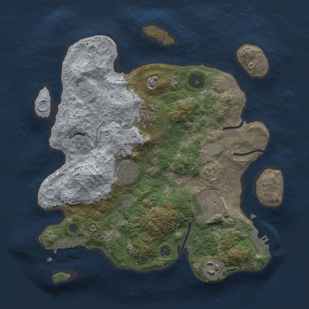 Rust Map: Procedural Map, Size: 3000, Seed: 318103, 13 Monuments