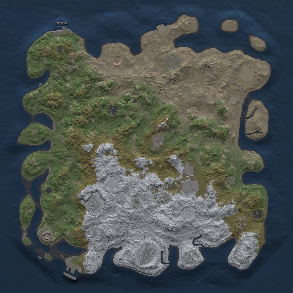 Rust Map: Procedural Map, Size: 4500, Seed: 2422, 17 Monuments