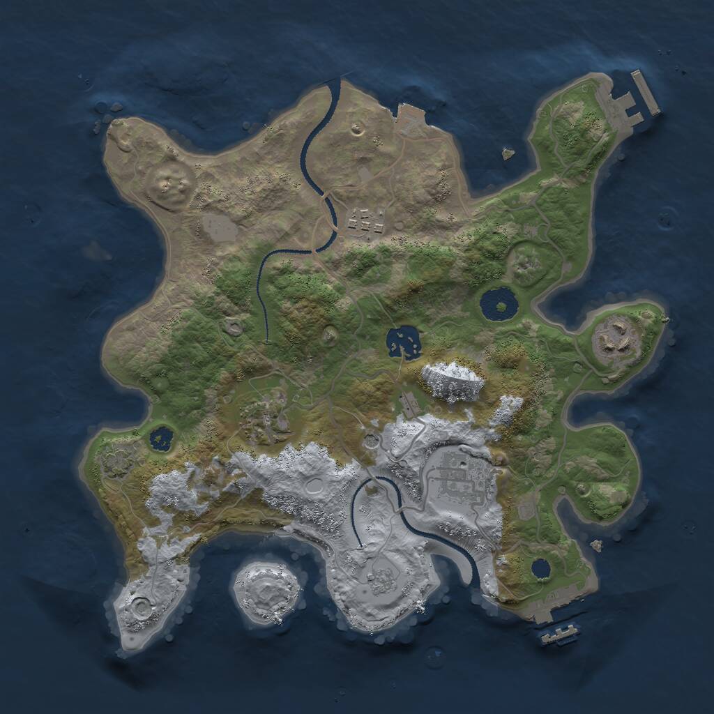 Rust Map: Procedural Map, Size: 3000, Seed: 1429178572, 11 Monuments