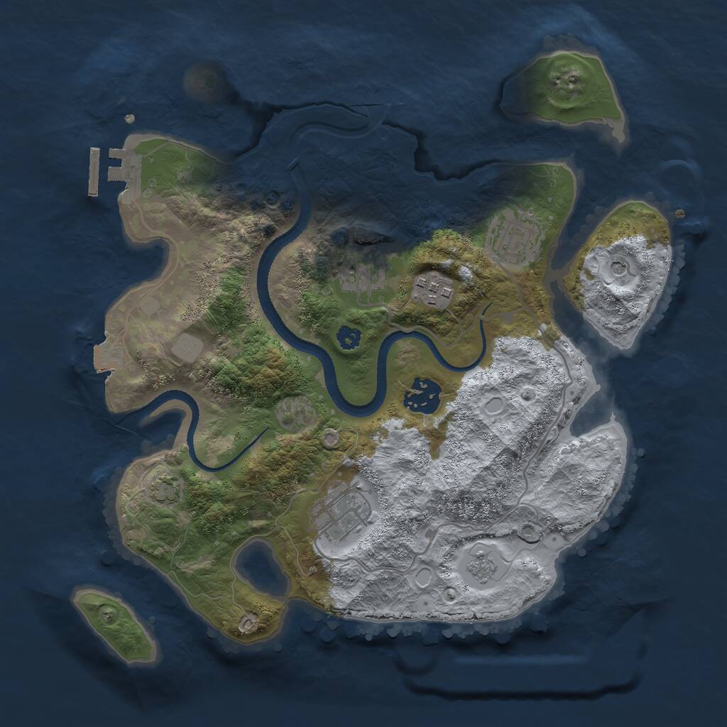 Rust Map: Procedural Map, Size: 3000, Seed: 857335, 10 Monuments