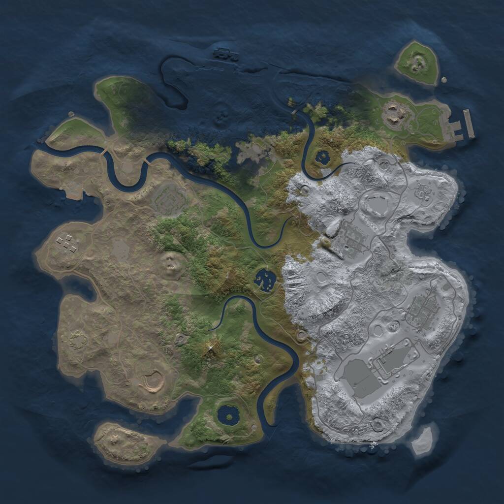 Rust Map: Procedural Map, Size: 3500, Seed: 144940803, 15 Monuments