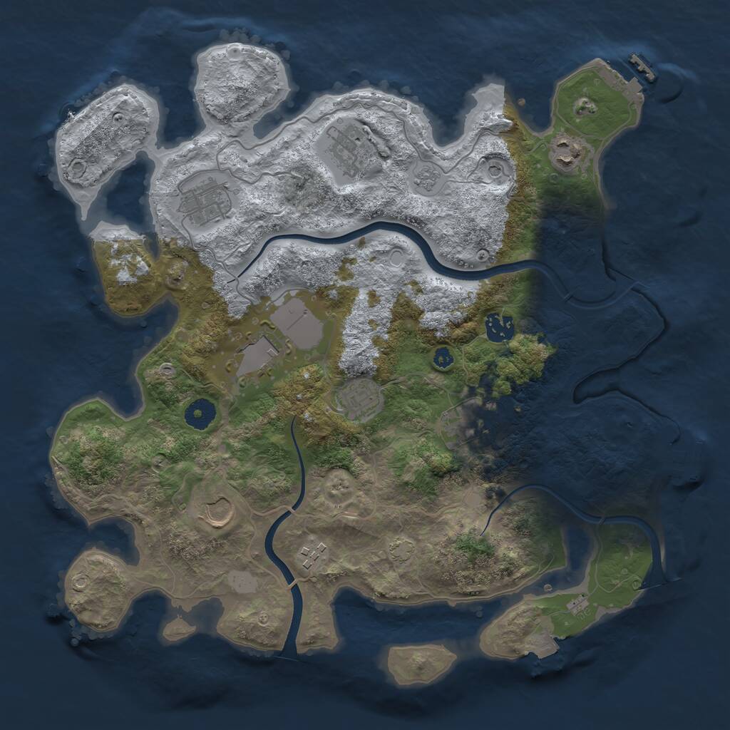 Rust Map: Procedural Map, Size: 3650, Seed: 5867271, 15 Monuments