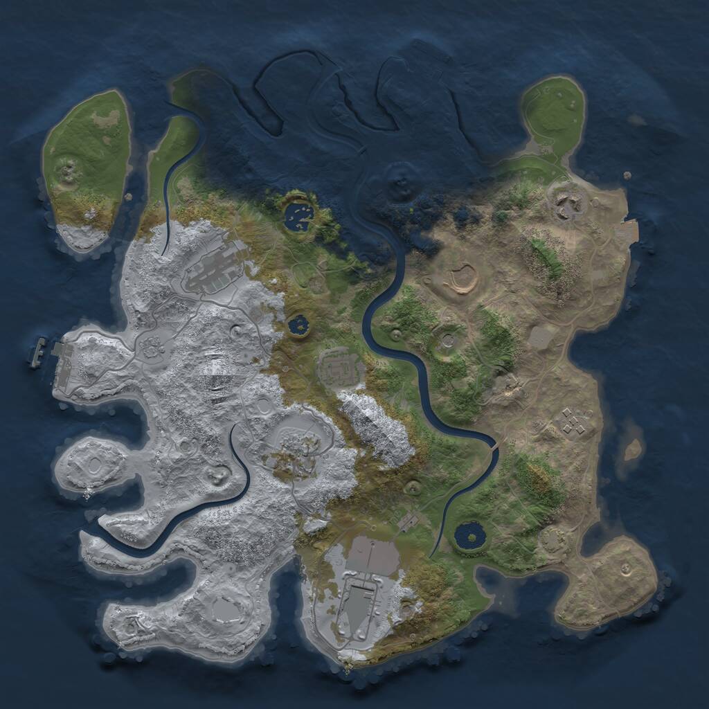 Rust Map: Procedural Map, Size: 3600, Seed: 1498033404, 14 Monuments