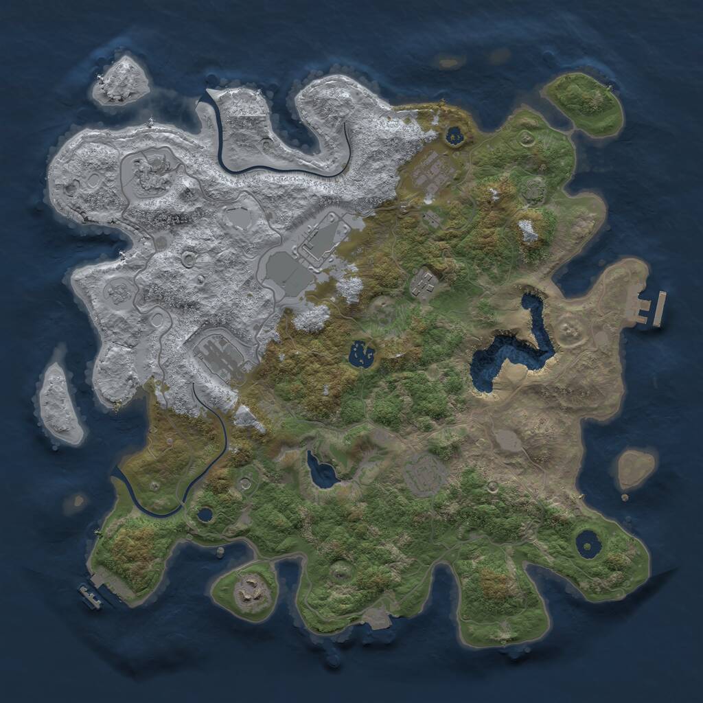 Rust Map: Procedural Map, Size: 4000, Seed: 286871, 14 Monuments
