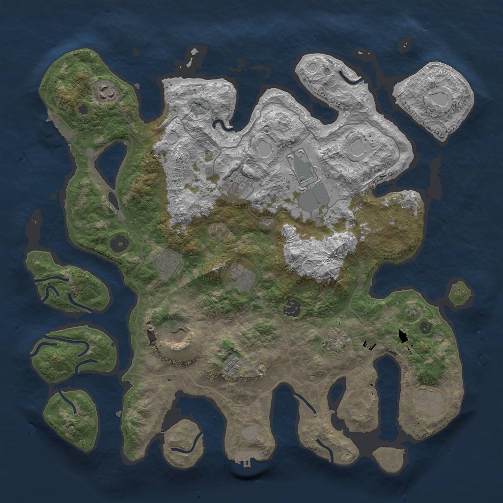 Rust Map: Procedural Map, Size: 4300, Seed: 1746785652, 18 Monuments