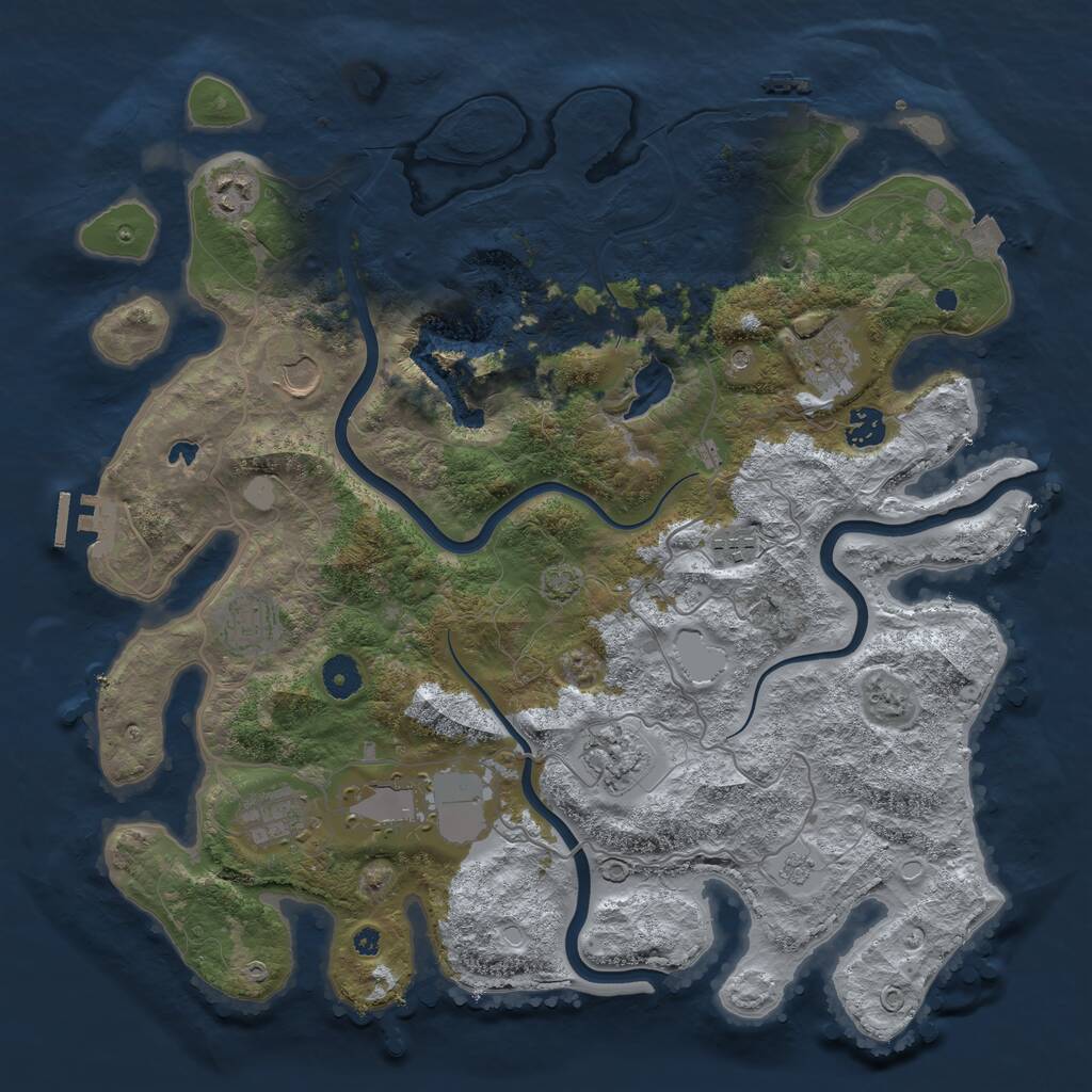 Rust Map: Procedural Map, Size: 4000, Seed: 11934255, 15 Monuments