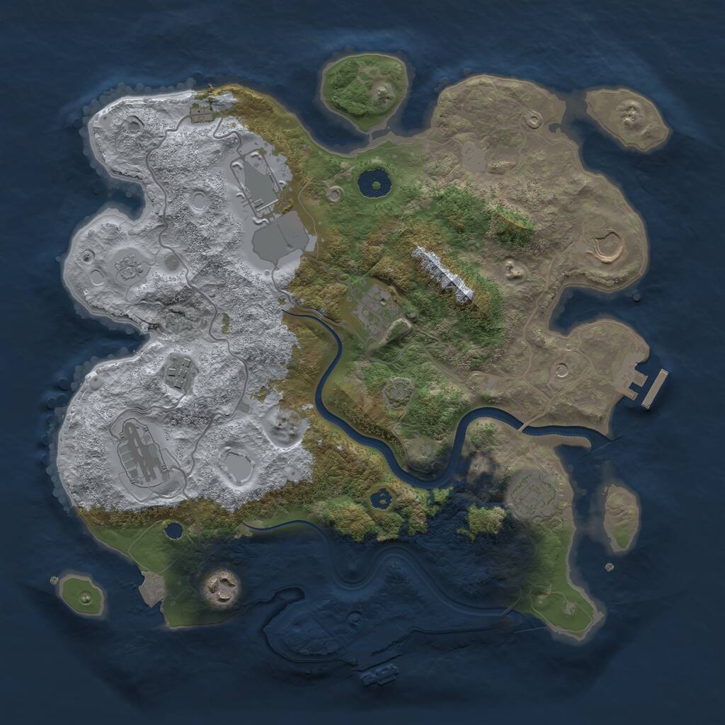 Rust Map: Procedural Map, Size: 3500, Seed: 815509197, 13 Monuments
