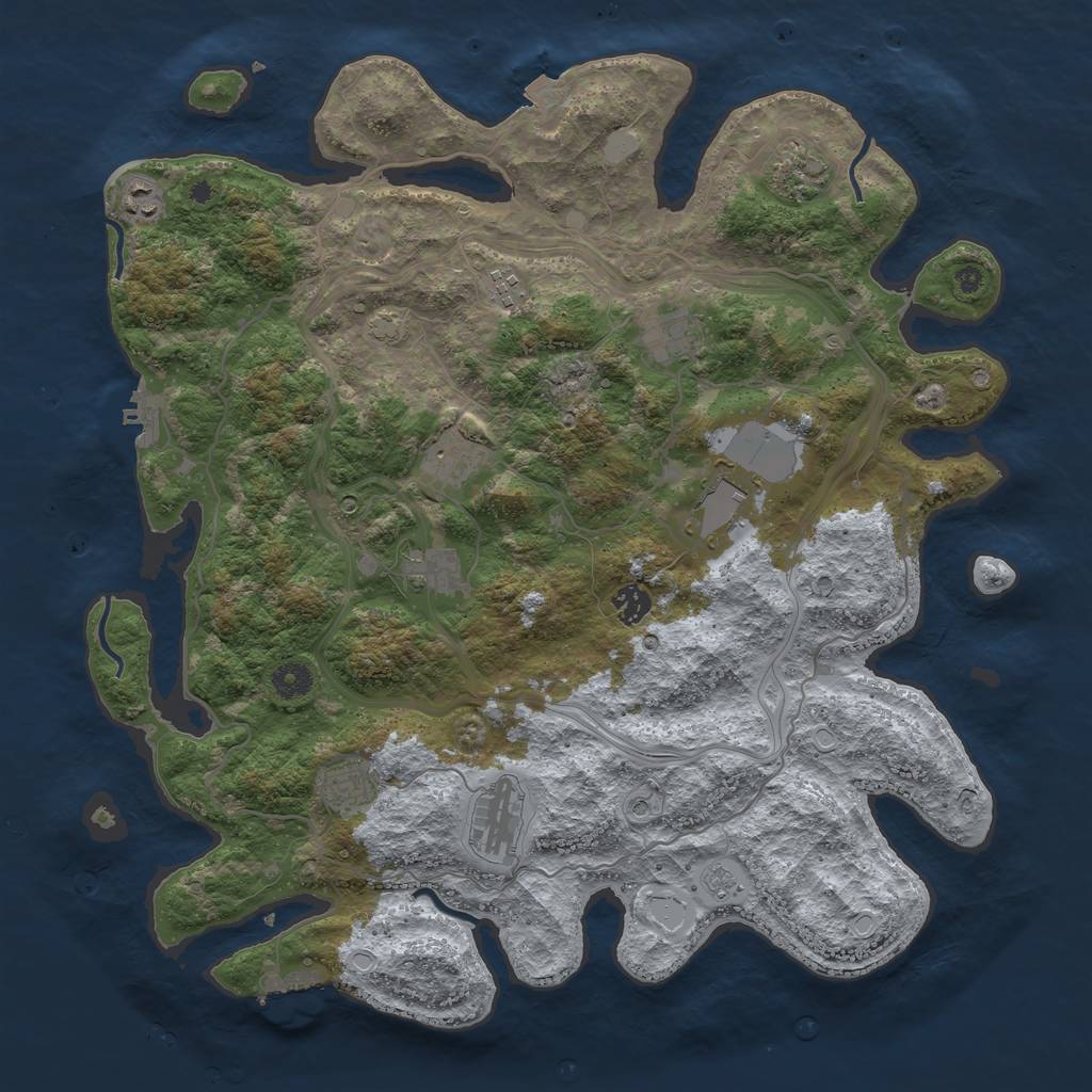Rust Map: Procedural Map, Size: 4250, Seed: 354364, 18 Monuments