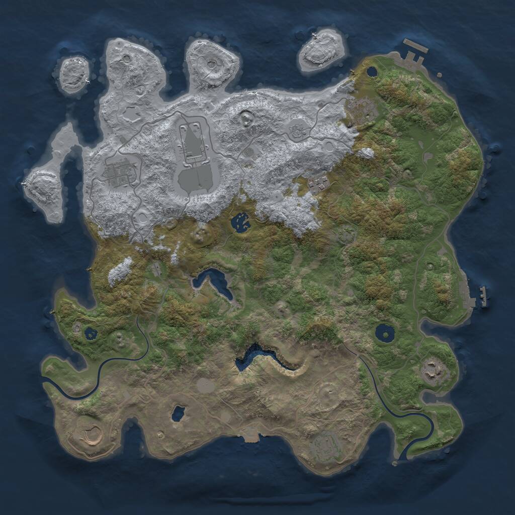 Rust Map: Procedural Map, Size: 4000, Seed: 11252021, 14 Monuments