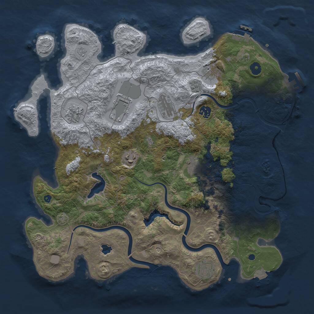 Rust Map: Procedural Map, Size: 4000, Seed: 11252021, 15 Monuments