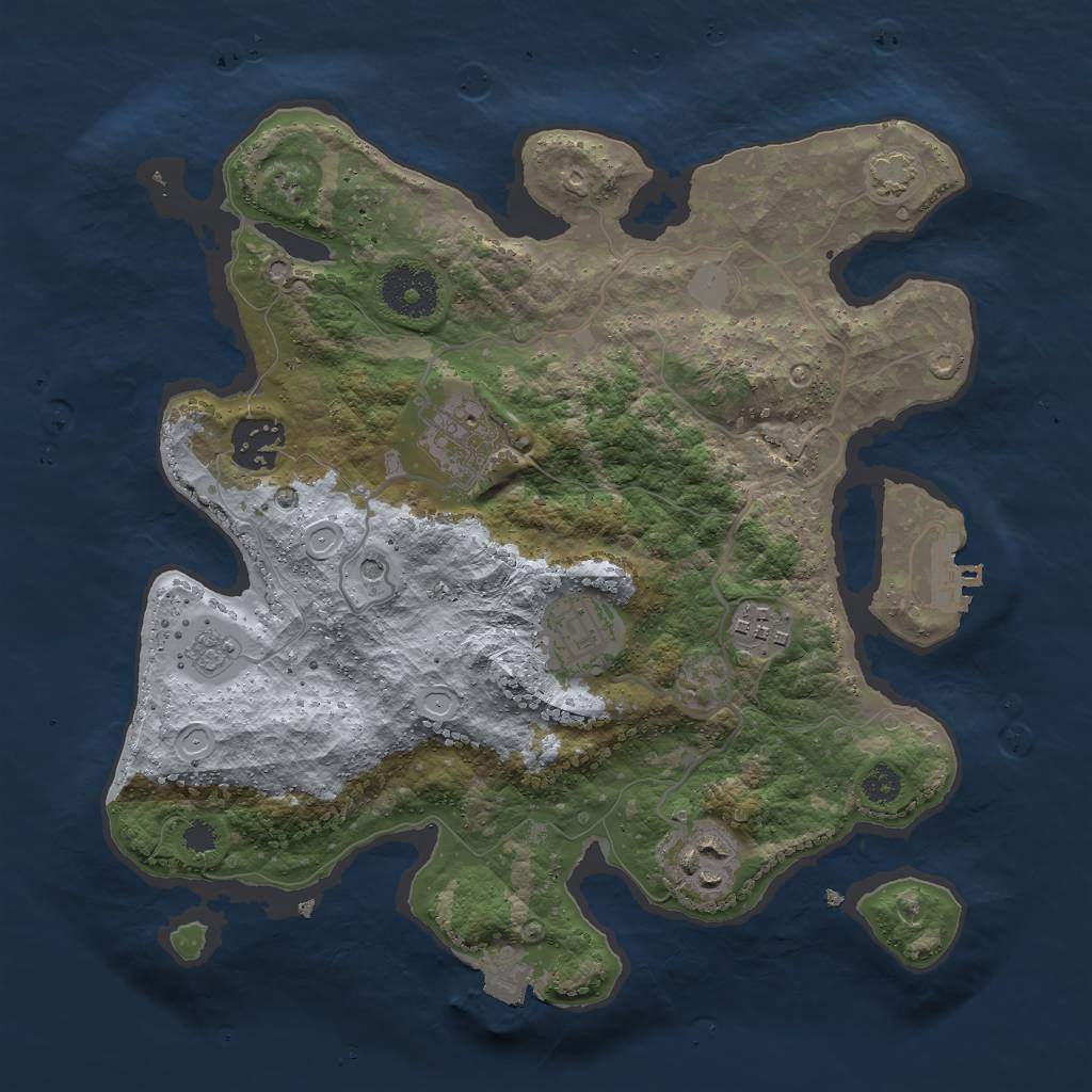 Rust Map: Procedural Map, Size: 3000, Seed: 93926, 12 Monuments