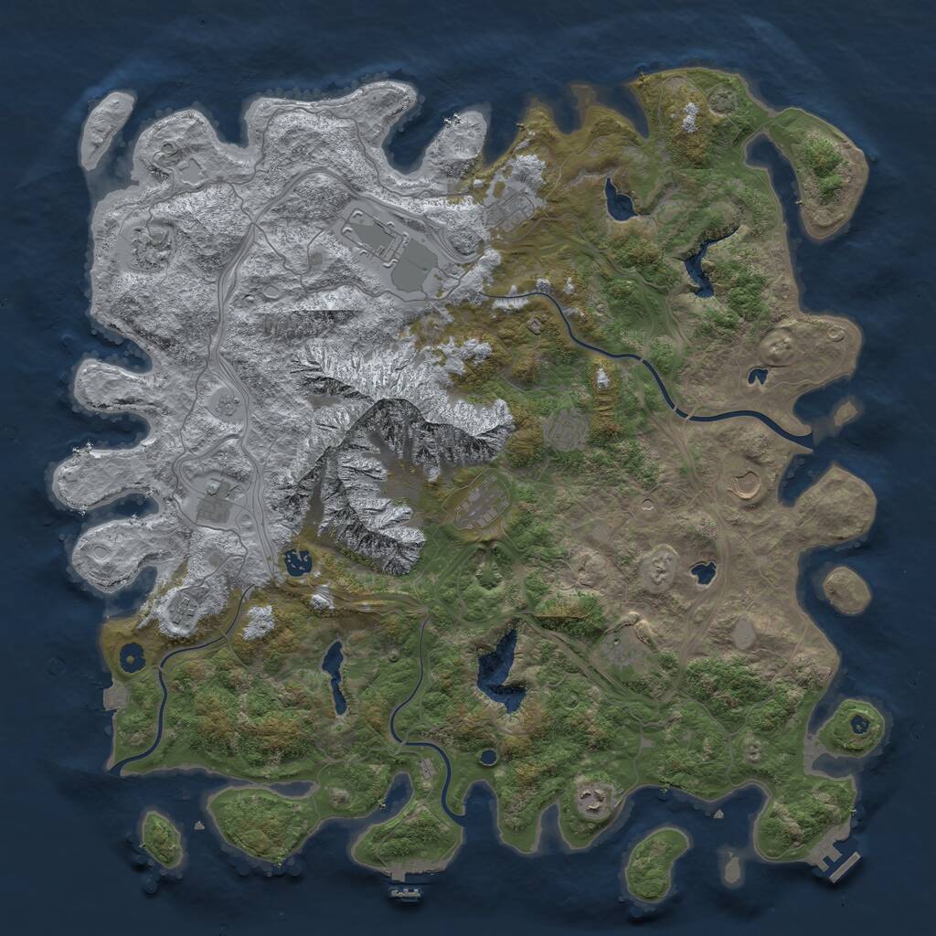 Rust Map: Procedural Map, Size: 5000, Seed: 21859812, 17 Monuments