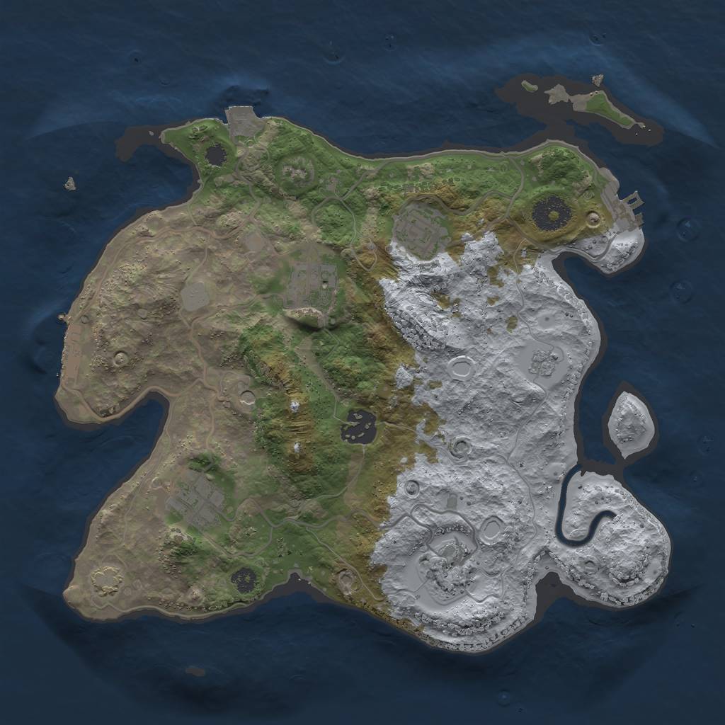 Rust Map: Procedural Map, Size: 3000, Seed: 246392, 13 Monuments