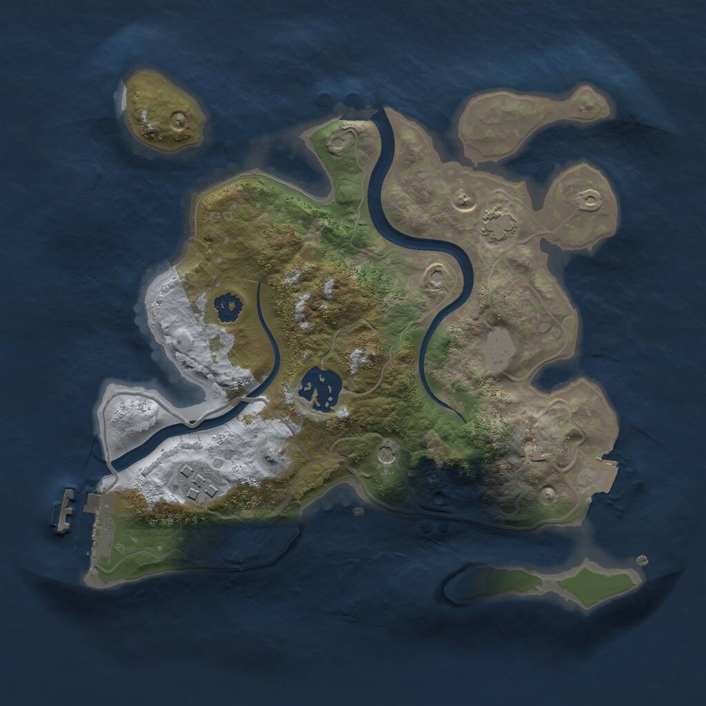 Rust Map: Procedural Map, Size: 2500, Seed: 1664845031, 6 Monuments