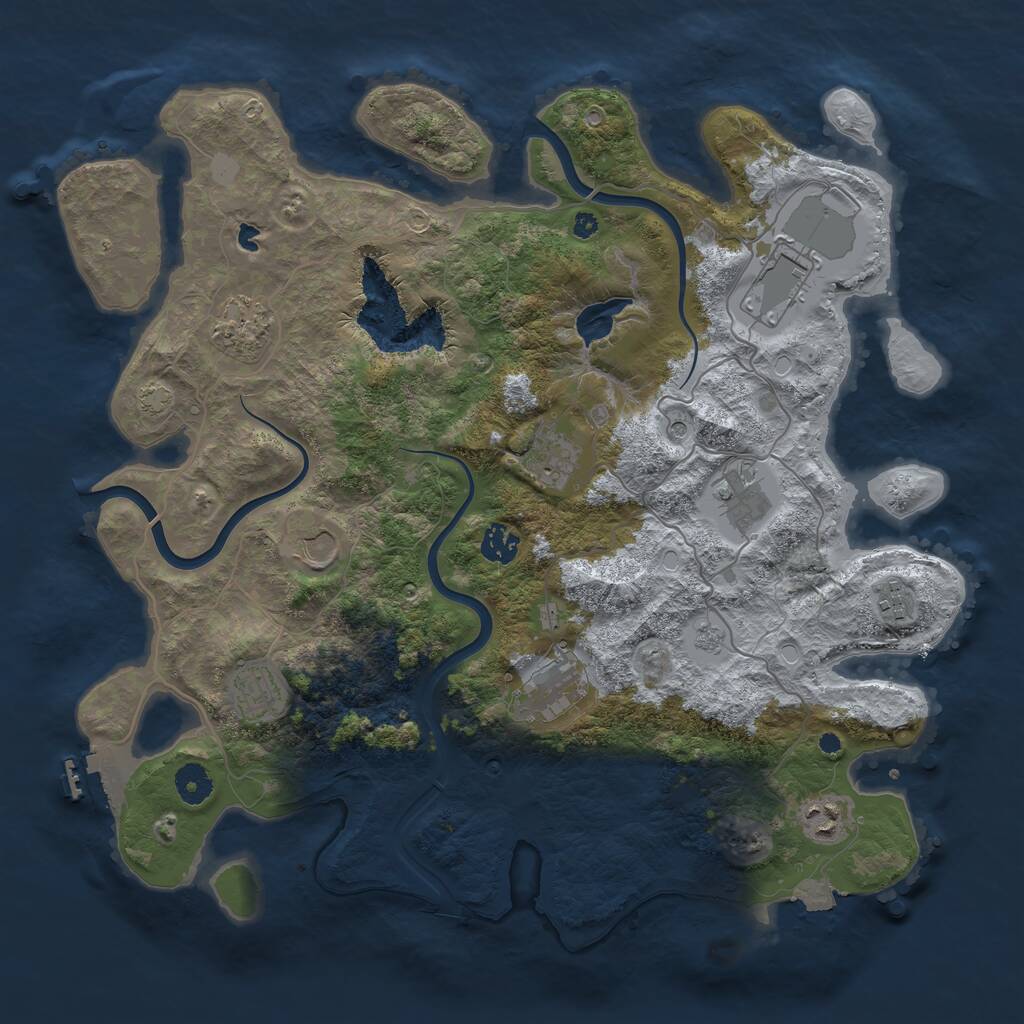 Rust Map: Procedural Map, Size: 4000, Seed: 729, 15 Monuments