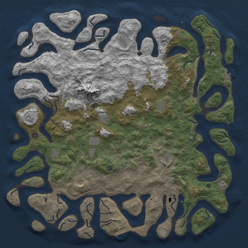 Rust Map: Procedural Map, Size: 6000, Seed: 8787878, 19 Monuments